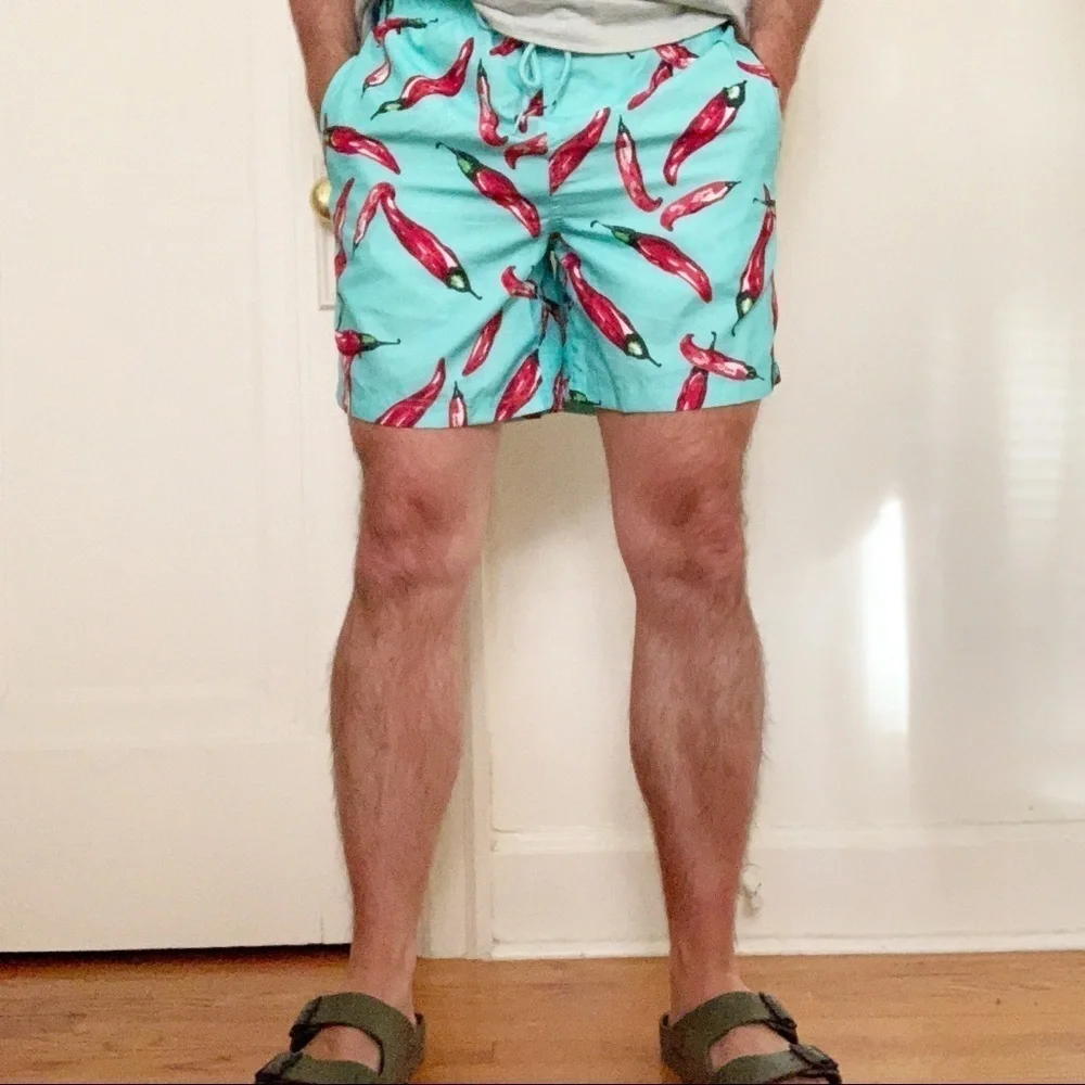 Jake Austin Men’s 6” Hot Pepper Swim Trunks Size Small